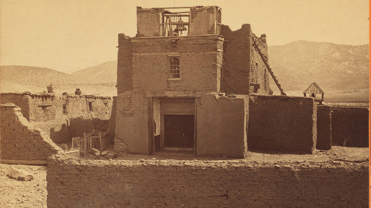 A photo of the San Miguel Chapel from 1845-1903