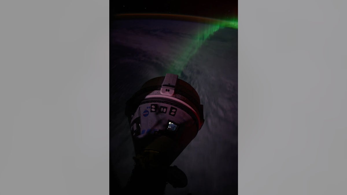 "An aurora streamed beneath Boeing's Starliner spacecraft as it landed in the forward port of the Harmony module as the International Space Station soared 266 miles above the Indian Ocean southwest of Australia," according to NASA.