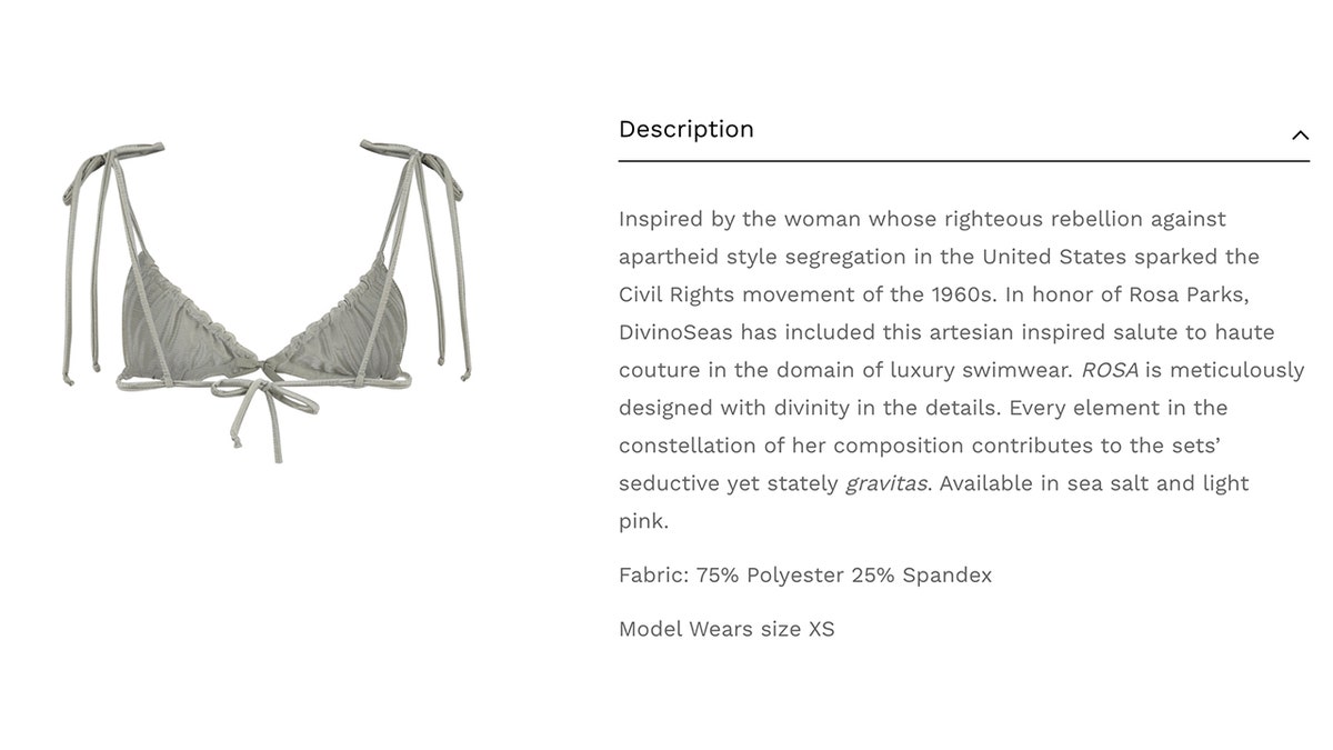 Social media users on X sounded off as a Miami, Florida, swimsuit company sells out of its bikini named after Rosa Parks. The brand also sells suits to "honor" other notable figures.