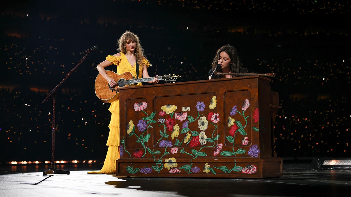 Taylor Swift and Gracie Abrams performing together