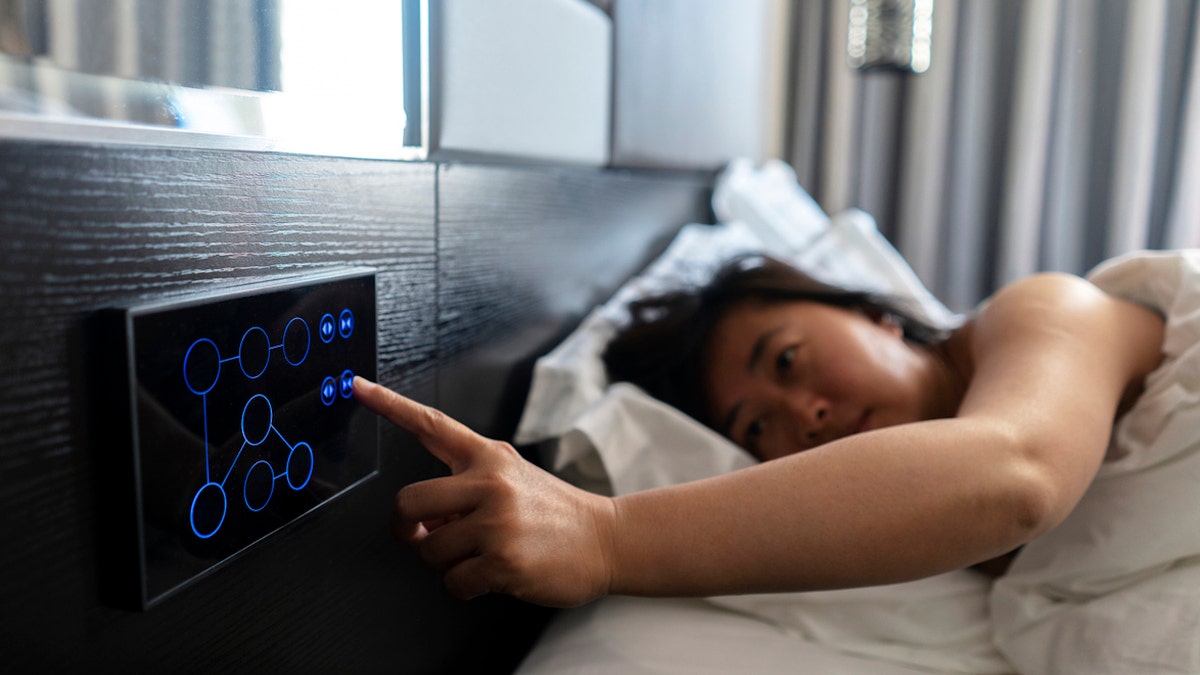 Woman tracking sleep