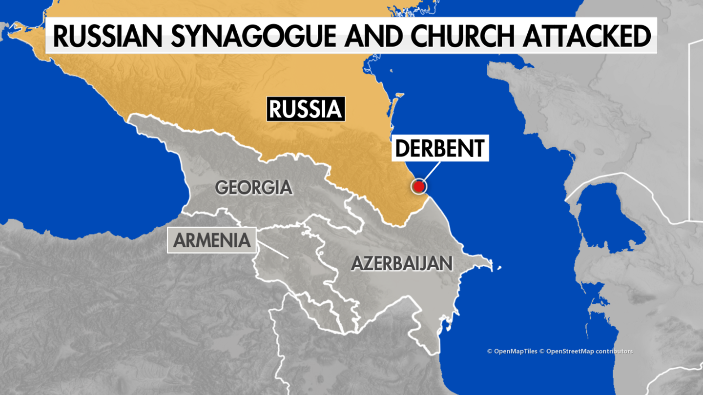 Gunfire and Arson Strike Russian Synagogues, Churches, and Police Post