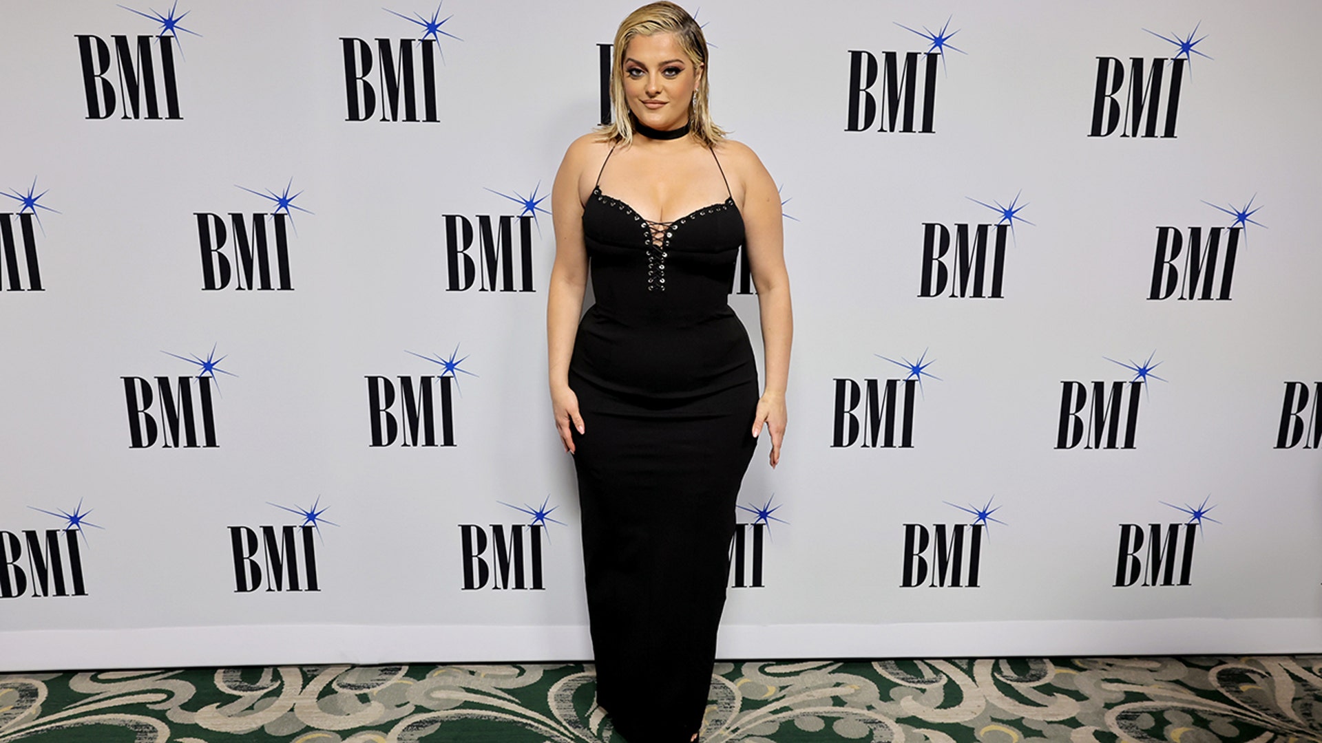 Bebe Rexha wore a floor-length black corset dress to the 2024 BMI Pop Awards.