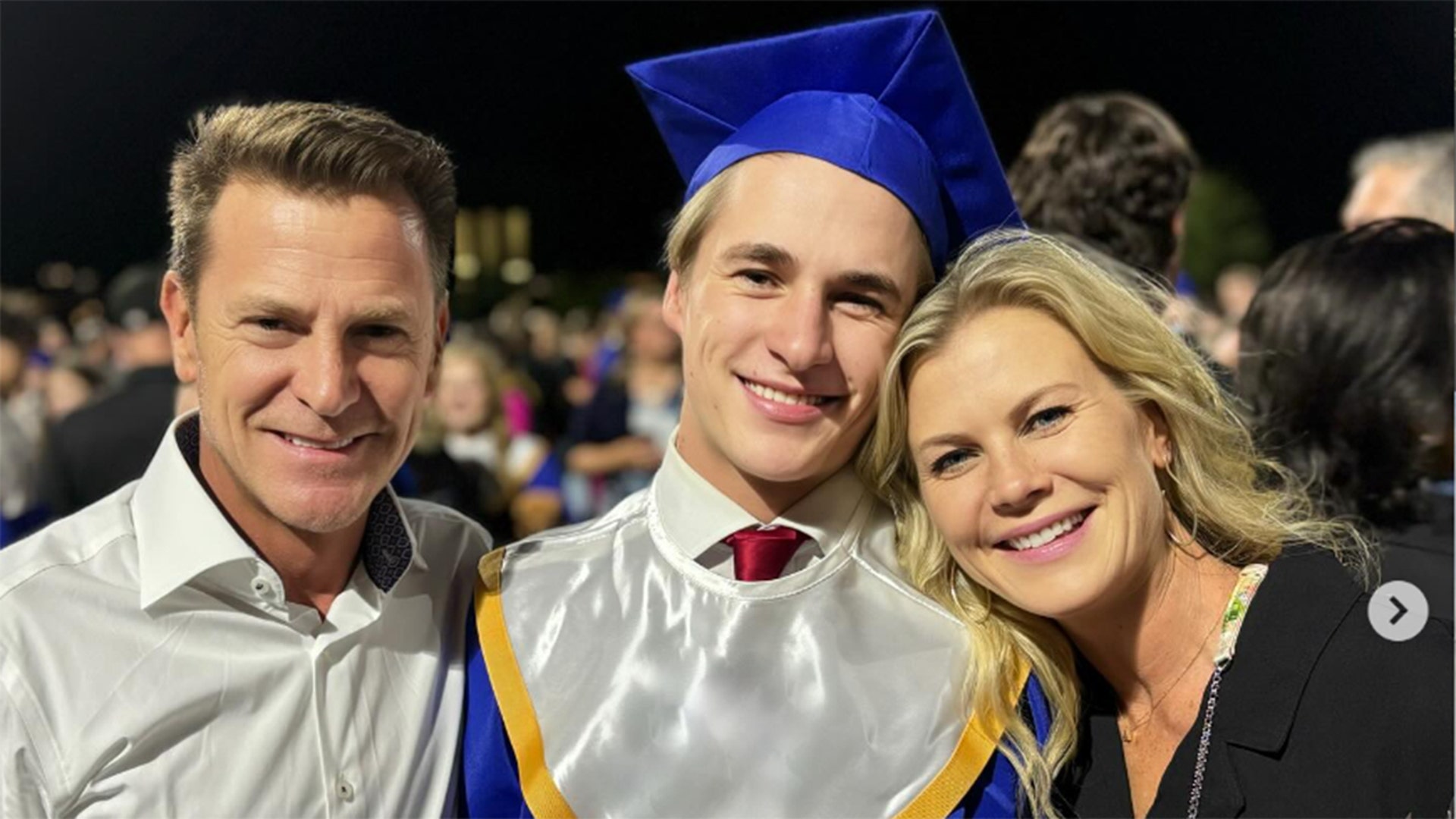 Alison Sweeney with her husband and son at his graduation