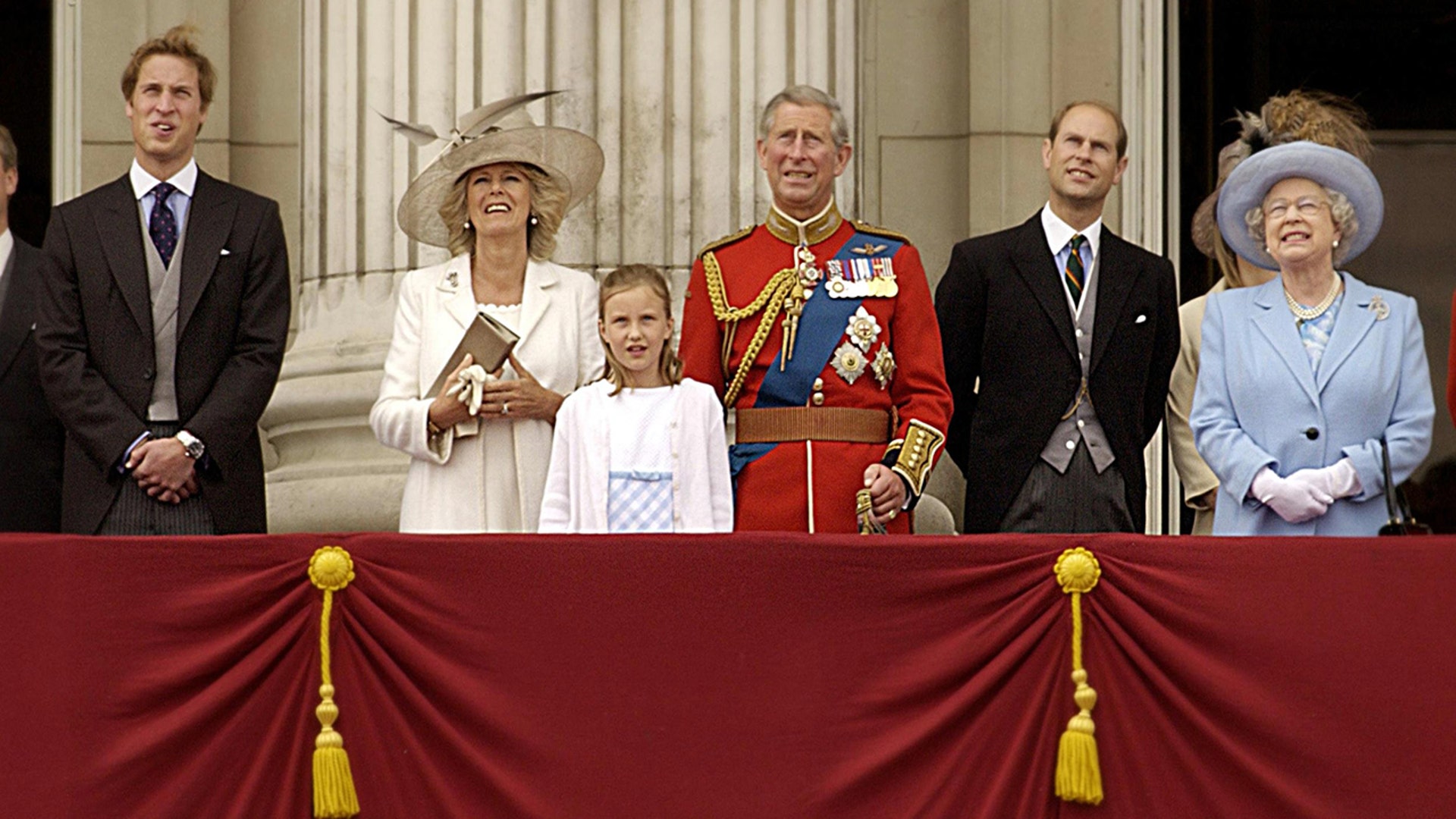 Following her wedding to King Charles, Queen Camilla joined the royal family at the Trooping of the Colours in 2005.