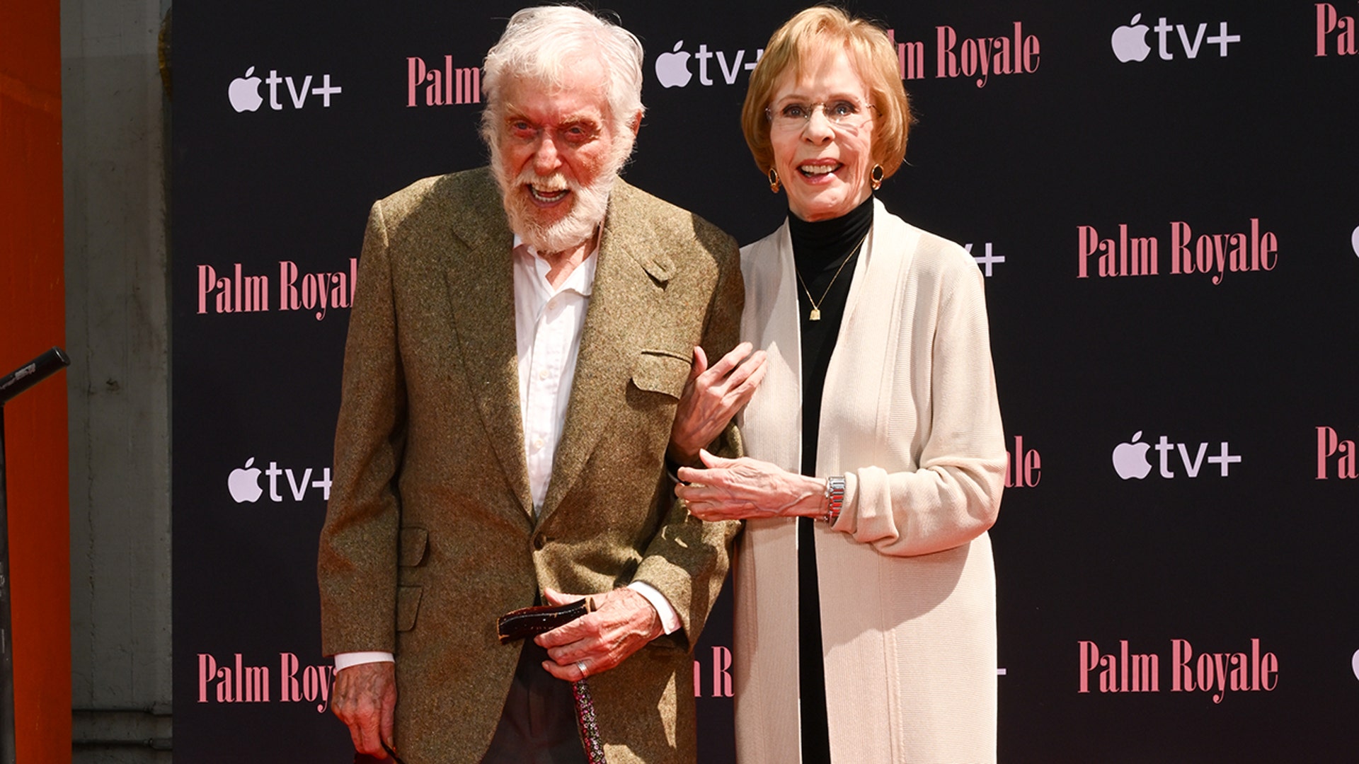 Legendary actors Dick Van Dyke and Carol Burnett posed together in front of Grauman's Chinese Theatre.