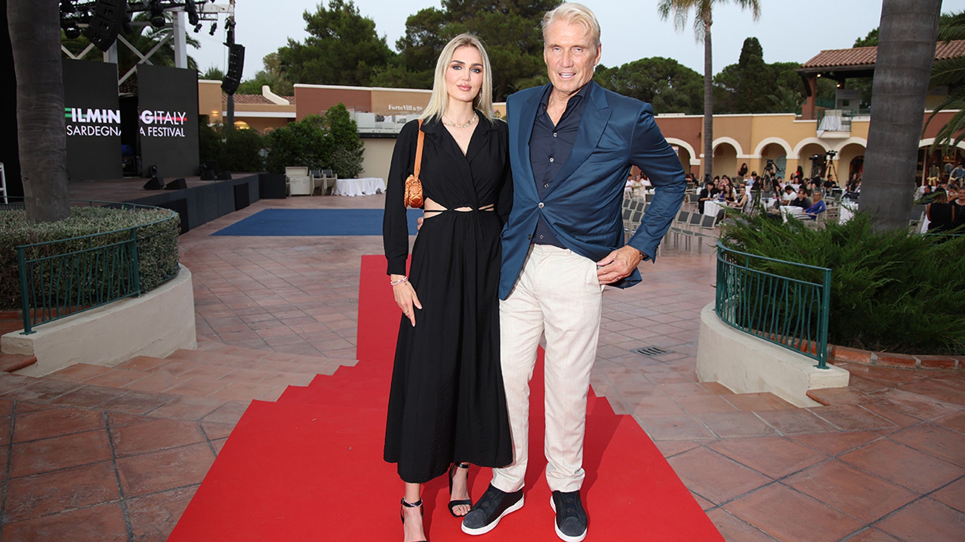 Dolph Lundgren and his wife Emma Krokdal walked the red carpet together at day one of the Filming Italy 2024 event, in Italy.