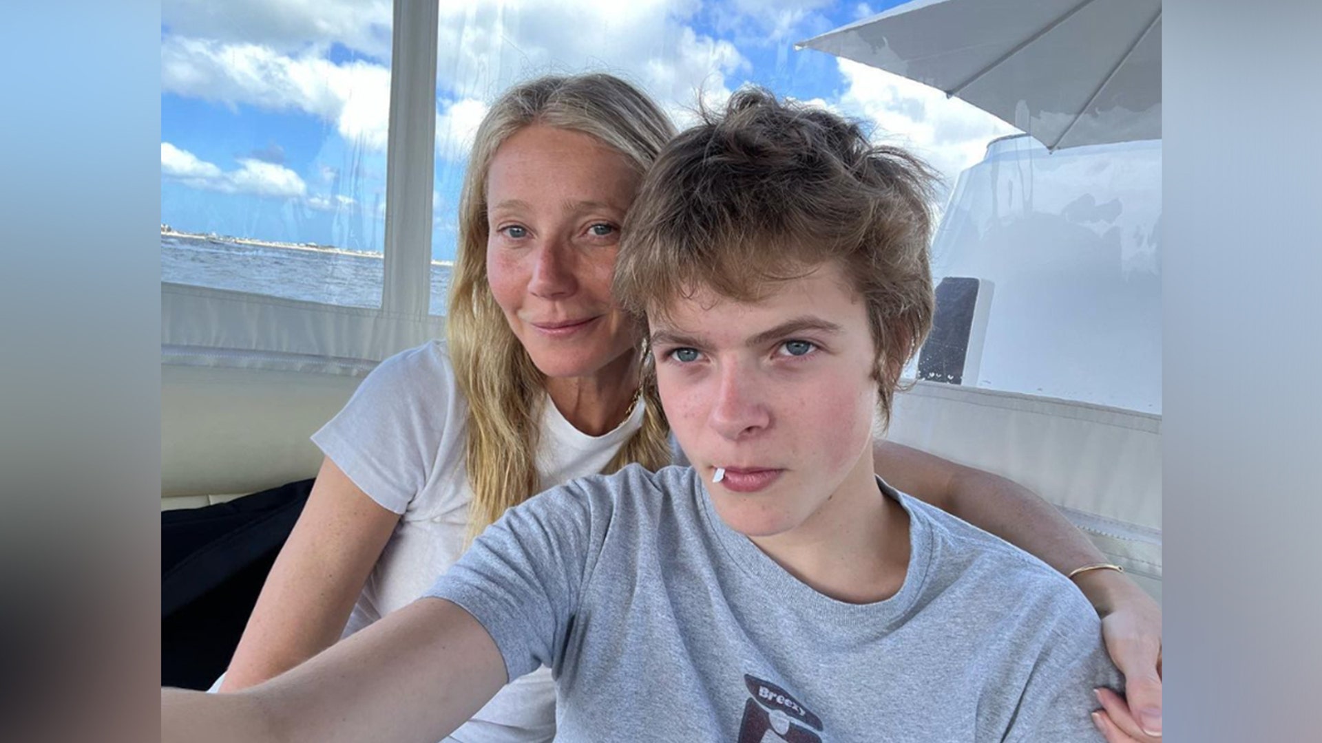 Gwyneth Paltrow and her son cuddling