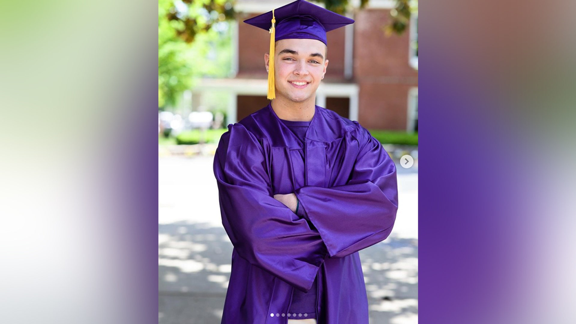 Melissa Joan Hart's son Mason in his cap and gown.
