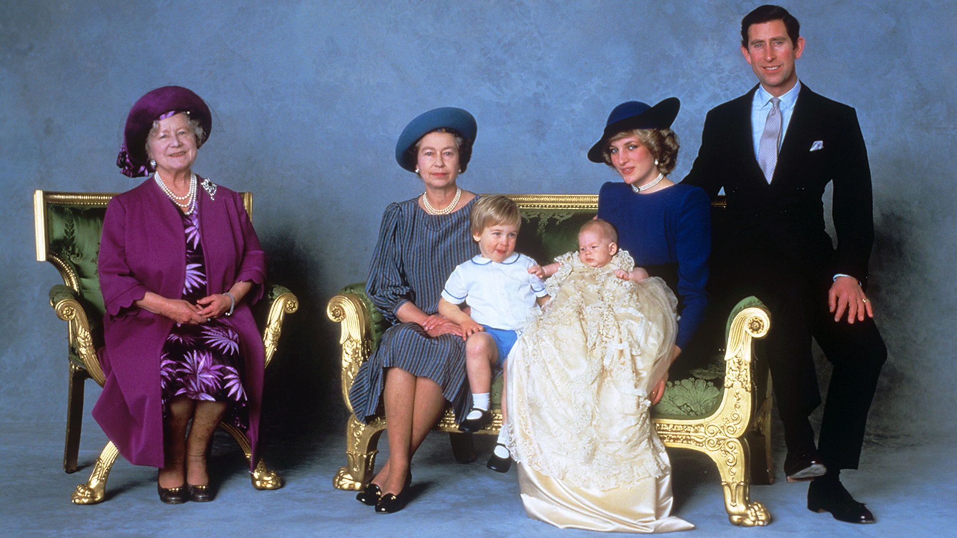 Prince William was joined by his brother, Prince Harry, in September 1984. He's photographed with him and other royals at his baptism in December 1984.