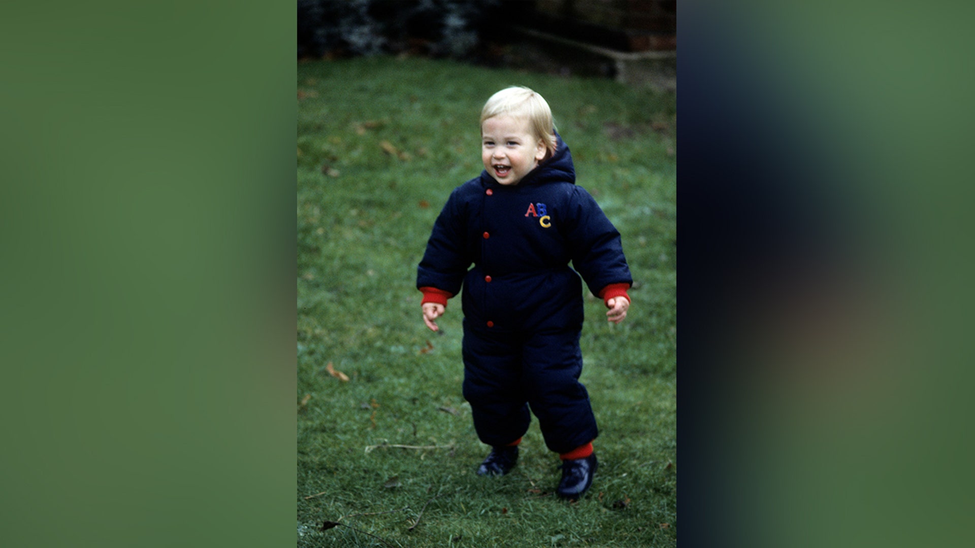 Prince William roaming the grounds of Kensington Palace in December 1983.
