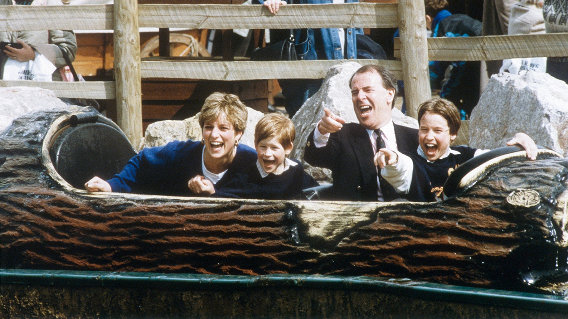 Prince William enjoyed a nice day at a theme park with his mom and brother, in April 1992,