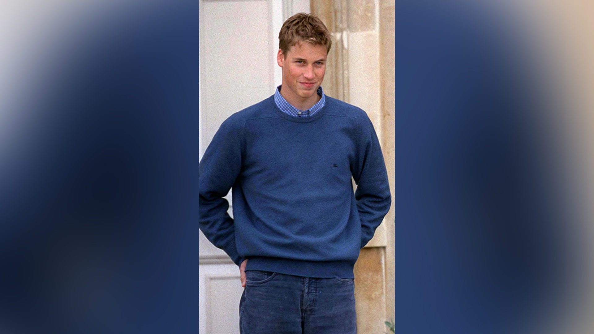 Prince William standing outside Highgrove in 1999.
