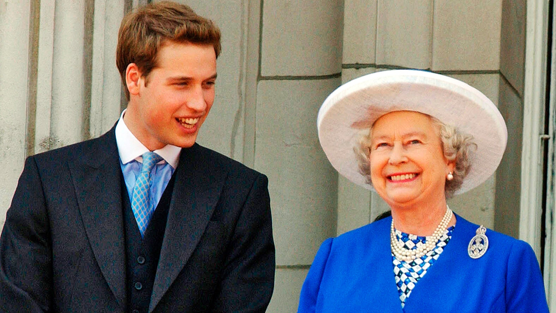 Prince William shared a smile with his grandmother while at the Trooping of the Colour in 2003.