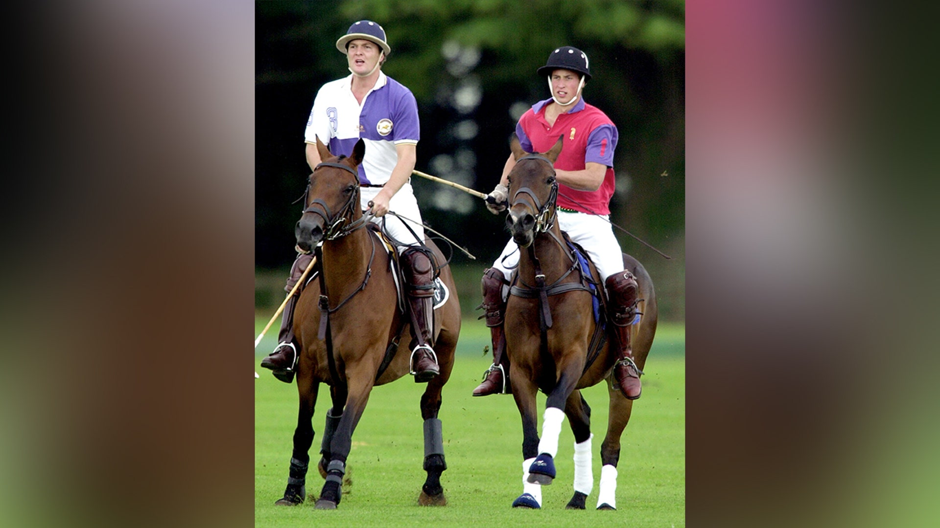 Prince William playing polo, in July 2001.