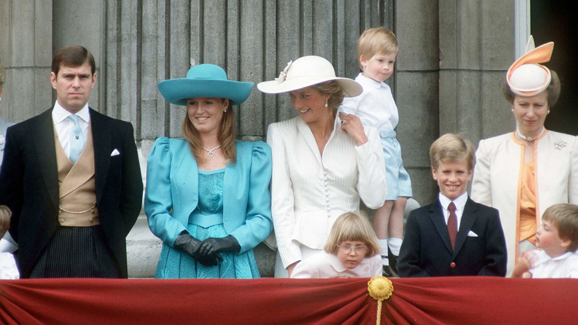 Sarah Ferguson and Princess Diana shared a laugh while on the trooping balcony.