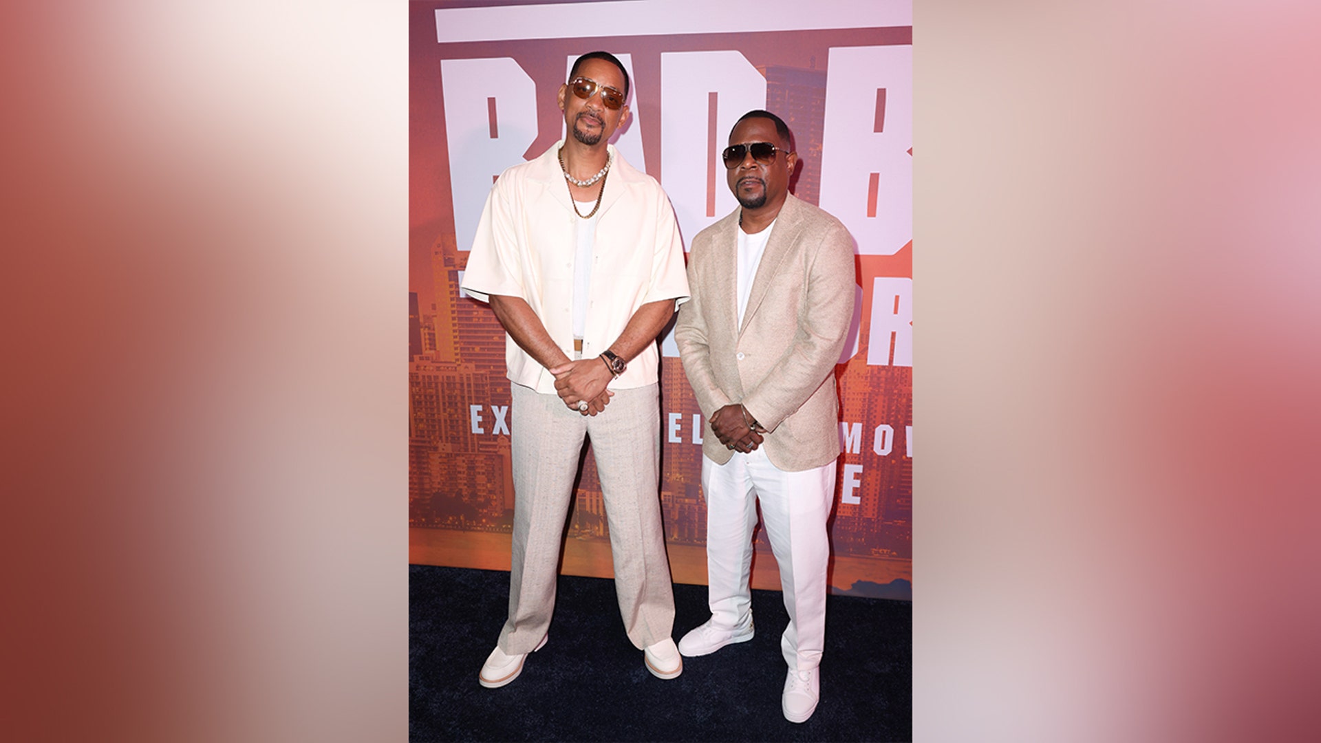 Will Smith and Martin Lawrence walked the carpet at the premiere of "Bad Boys: Ride or Die," in creme and light beige slacks and jackets.