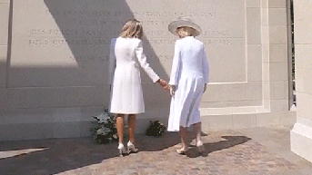 Queen Camilla and Brigitte Macron have awkward moment at D-Day event