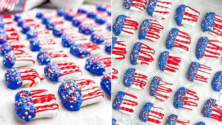Red, white and blue pretzels for a tasty, patriotic snack: Get the recipe