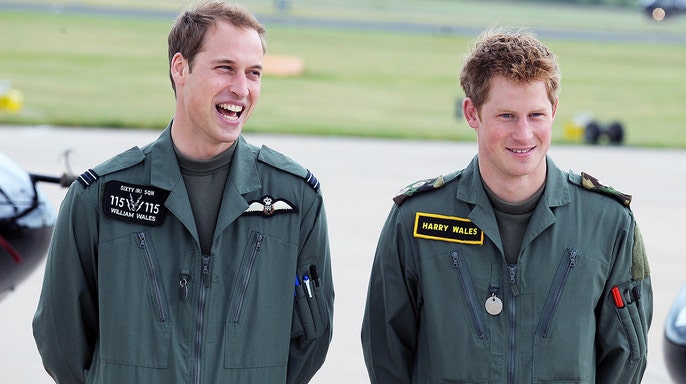 Prince William and Prince Harry posed for photos while at a military helicopter training course.