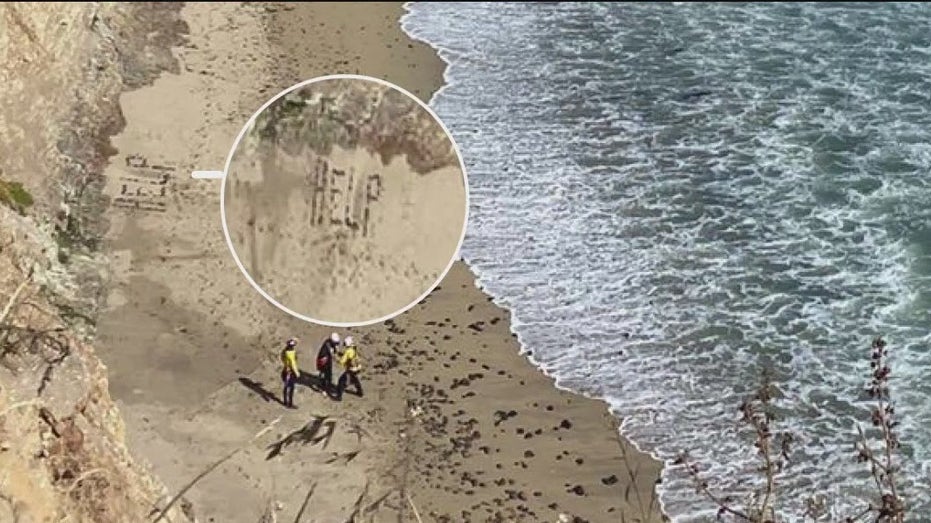 Kite surfer uses rocks to spell out ‘HELP’ in sand to prompt rescue at California beach