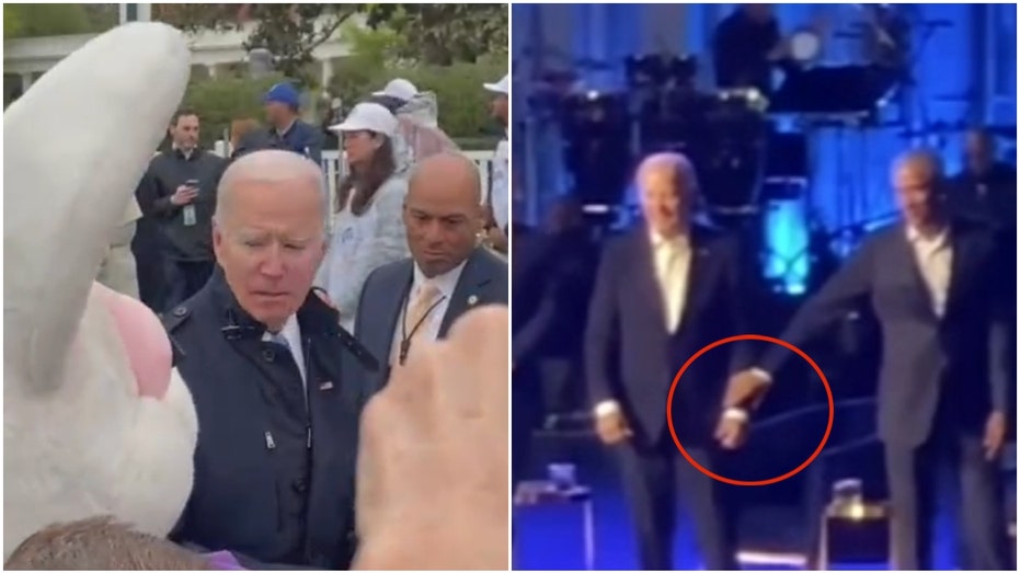 Obama leading Biden off LA fundraiser’s stage just latest example of allies directing president