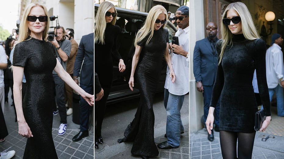 Nicole Kidman and daughter Sunday Rose twin in chic black ensembles at Paris Fashion Week