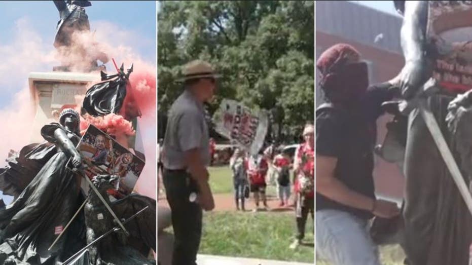 Anti-Israel agitators vandalize property near White House, shout ‘piggy’ at ranger pelted with thrown objects
