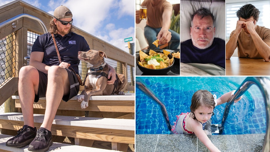 Service dogs save veterans, plus men’s energy boosters and safe swimming tips