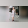 Jennifer Garner wore a light blue dress with floral dress when leaving "The Today Show" studios following her appearance on the show.