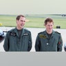 Prince William and Prince Harry posed for photos while at a military helicopter training course.