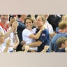 Prince William and Kate Middleton celebrating at the 2012 London Olympics.