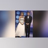 Pat Sajak and Vanna White on stage hosting the 30th Annual Daytime Emmy Awards