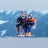 Prince Charles and Prince William on a ski lift