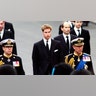 Prince William stood solemnly at the funeral of the Queen Mother, in June 2021.