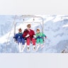 Prince Harry, Princess Diana and Prince William on a ski slope