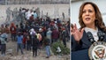 Vice President Kamala Harris and migrants at the southern border. Democrats have argued that Harris never served as a &ldquo;border czar.&rdquo; - Fox News
