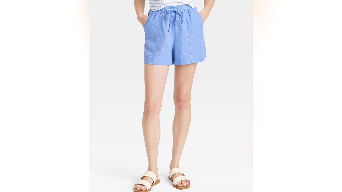 Cool down with linen shorts. 