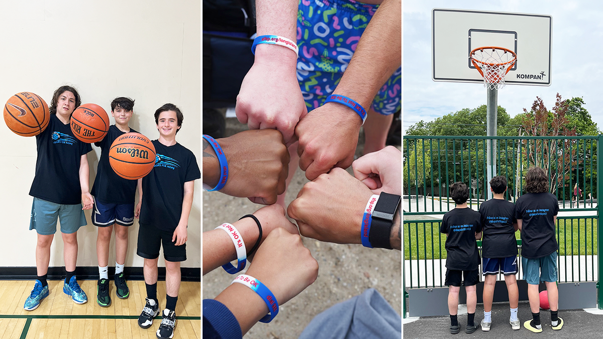 split image of harold's hoops for hope participants and founder