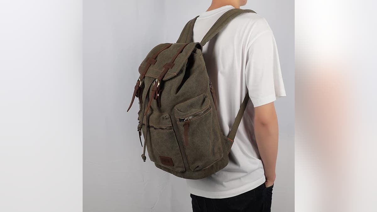 For a more stylish backpack, get this vintage option.