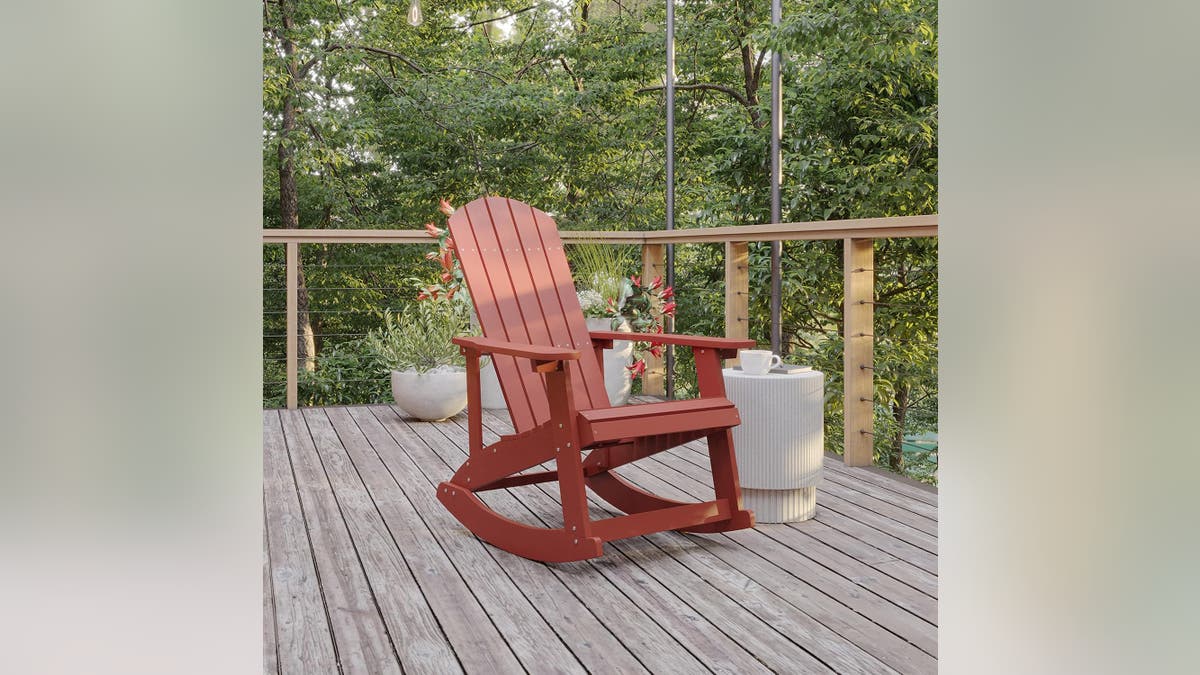 Get some extra flare with a rocking Adirondack chair. 
