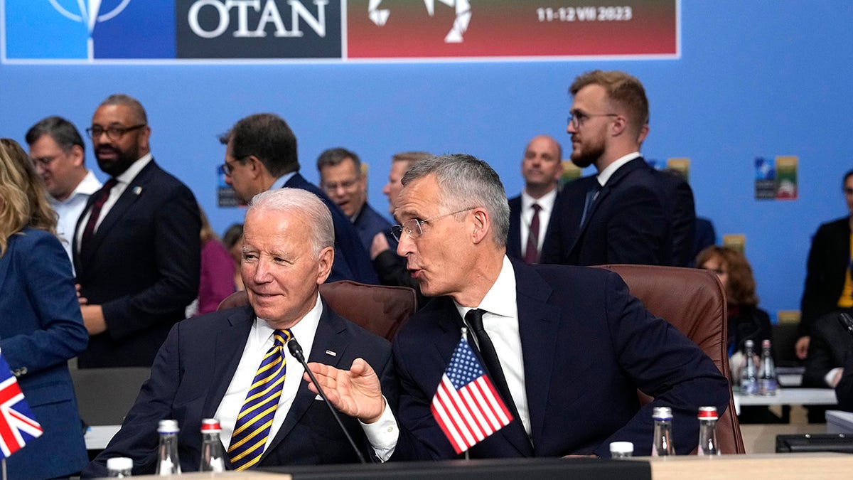 Biden with NATO Secretary General Jens Stoltenberg last summer