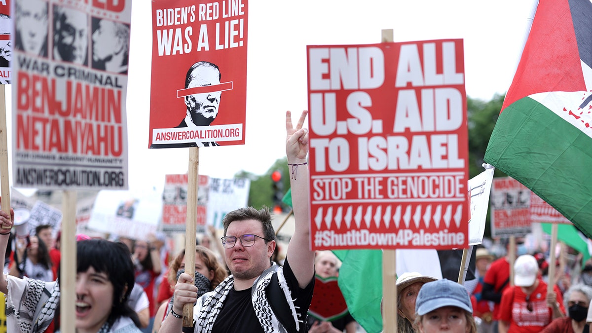 Activists-Demonstrate-In-D.C.-During-Israeli-Prime-Minister-Netanyahu's-Address-To-Congress