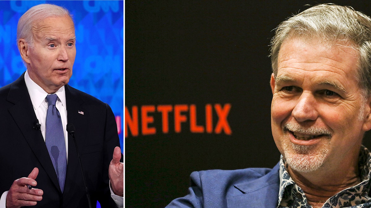 Joe Biden e o cofundador da Netflix, Reed Hastings