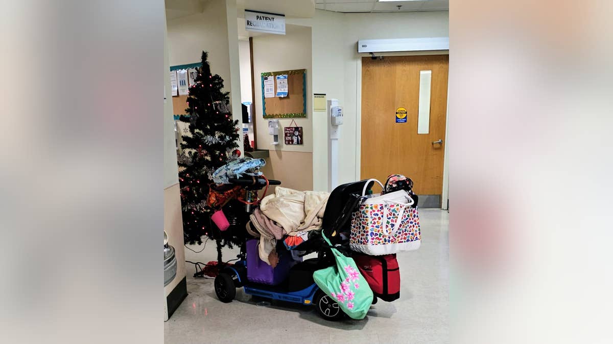 71-year-old retired CNA's belongings photographed in the emergency room as she struggles to find a housing solution. (Courtesy of Lisa Suhay)