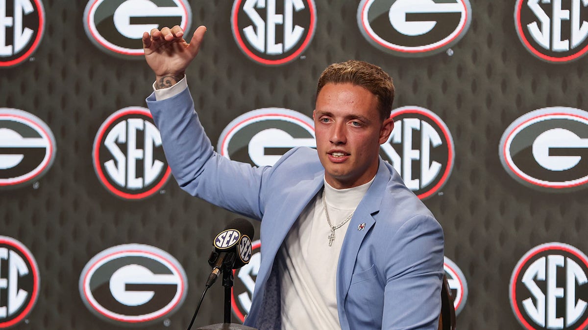 Carson Beck at SEC Media Days