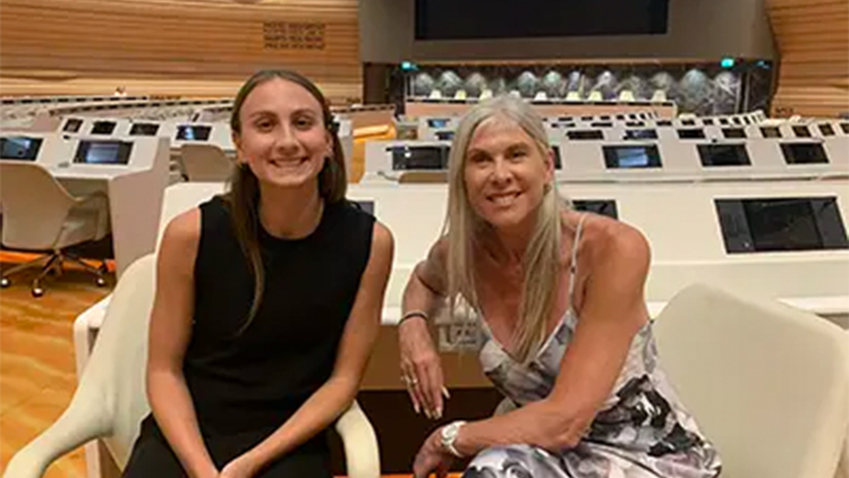 Chelsea Mitchell and Sharron Davies