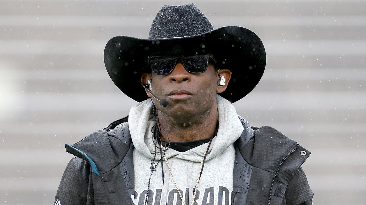 Deion Sanders coaches at spring game