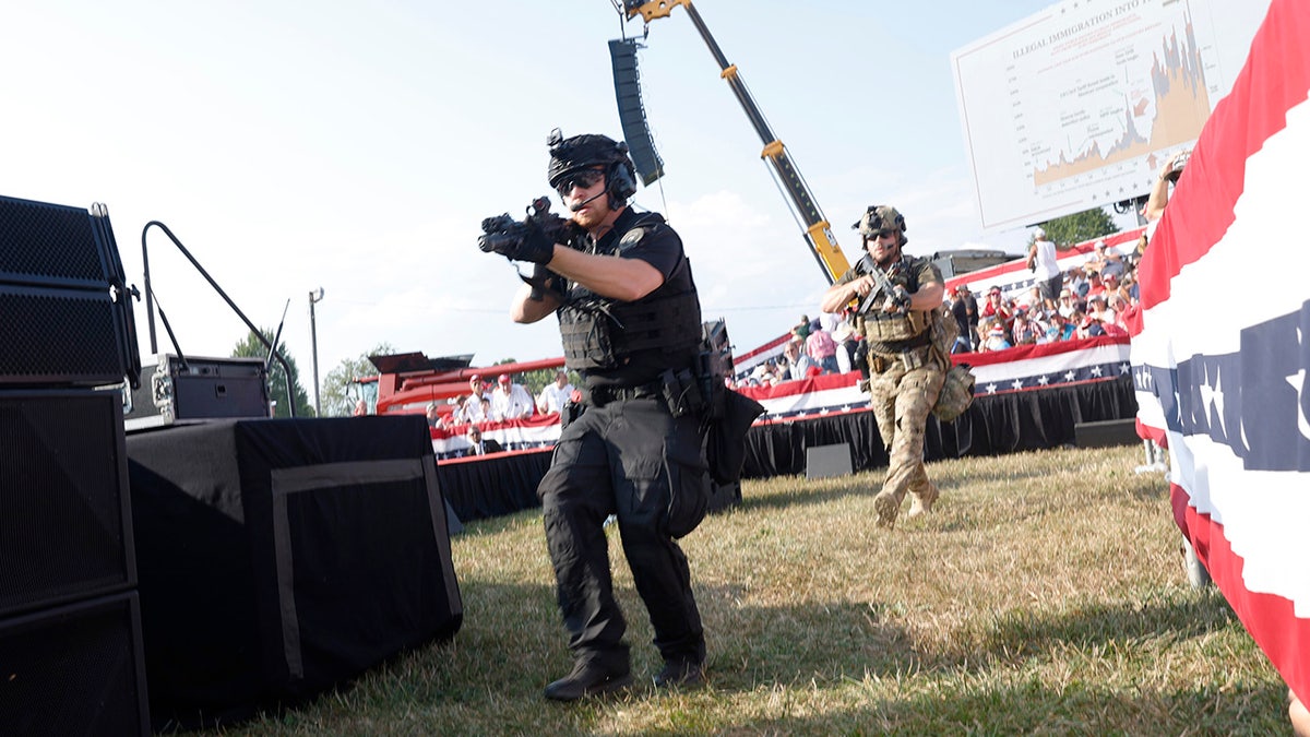 law enforcement officers at rally