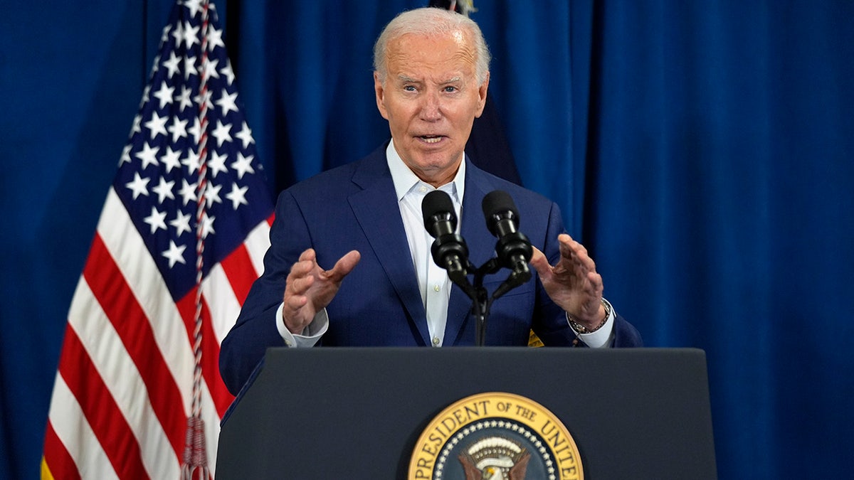 O presidente Joe Biden discursa em Rehoboth Beach, Delaware